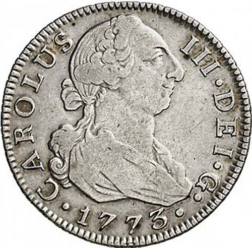 2 Reales Obverse Image minted in SPAIN in 1773PJ (1759-88  -  CARLOS III)  - The Coin Database