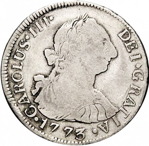 2 Reales Obverse Image minted in SPAIN in 1773P (1759-88  -  CARLOS III)  - The Coin Database