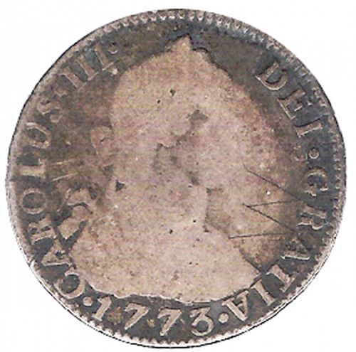 2 Reales Obverse Image minted in SPAIN in 1773VJ (1759-88  -  CARLOS III)  - The Coin Database