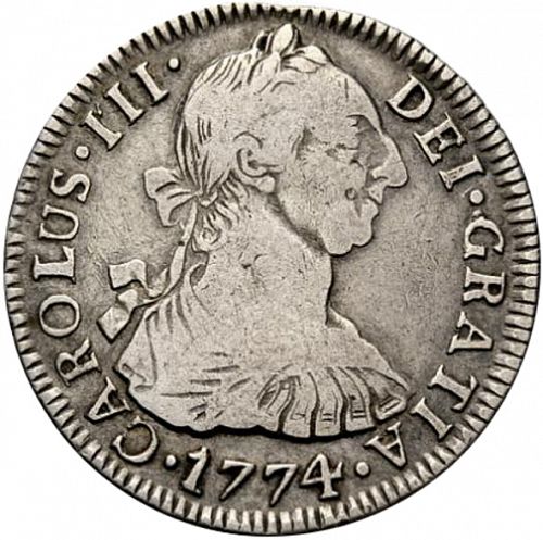 2 Reales Obverse Image minted in SPAIN in 1774JR (1759-88  -  CARLOS III)  - The Coin Database