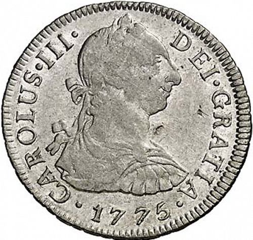 2 Reales Obverse Image minted in SPAIN in 1775MJ (1759-88  -  CARLOS III)  - The Coin Database