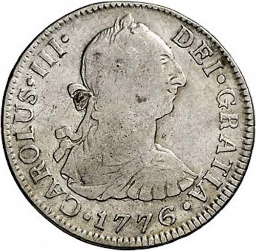 2 Reales Obverse Image minted in SPAIN in 1776FM (1759-88  -  CARLOS III)  - The Coin Database