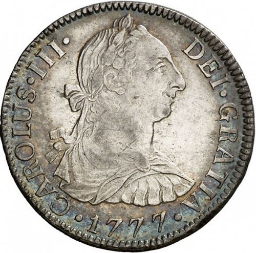 2 Reales Obverse Image minted in SPAIN in 1777FM (1759-88  -  CARLOS III)  - The Coin Database