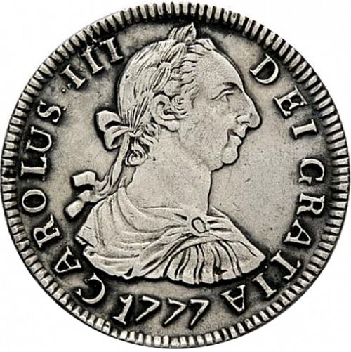 2 Reales Obverse Image minted in SPAIN in 1777PR (1759-88  -  CARLOS III)  - The Coin Database