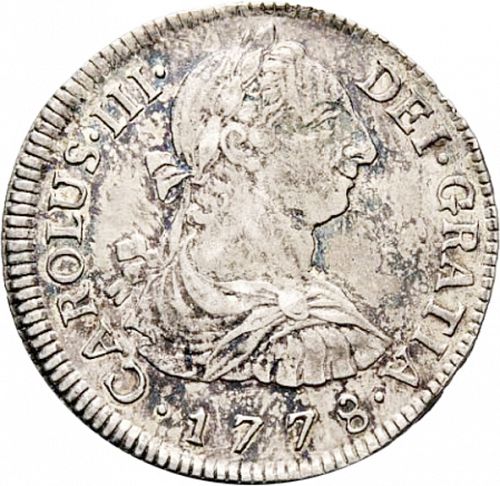 2 Reales Obverse Image minted in SPAIN in 1778MJ (1759-88  -  CARLOS III)  - The Coin Database