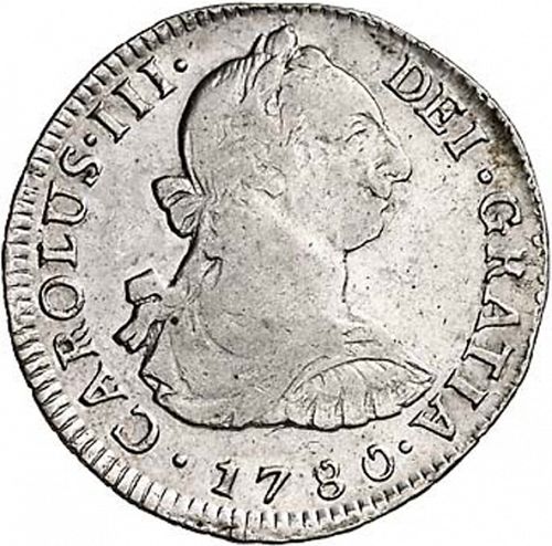 2 Reales Obverse Image minted in SPAIN in 1780MI (1759-88  -  CARLOS III)  - The Coin Database
