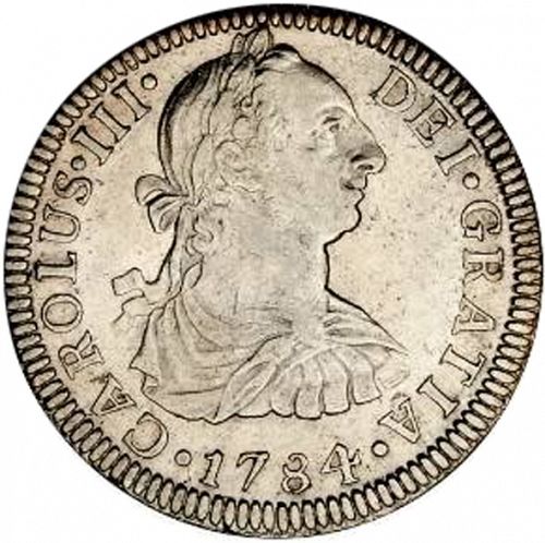 2 Reales Obverse Image minted in SPAIN in 1784FF (1759-88  -  CARLOS III)  - The Coin Database