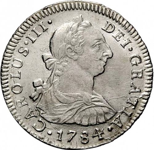 2 Reales Obverse Image minted in SPAIN in 1784MI (1759-88  -  CARLOS III)  - The Coin Database