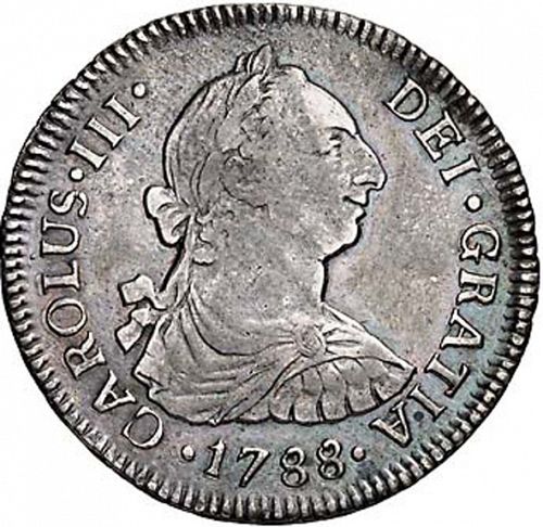 2 Reales Obverse Image minted in SPAIN in 1788DA (1759-88  -  CARLOS III)  - The Coin Database