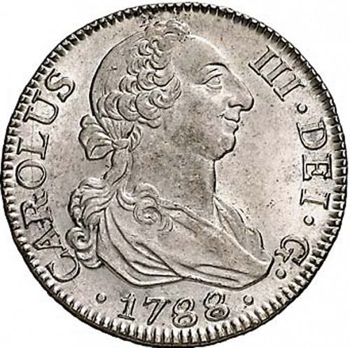 2 Reales Obverse Image minted in SPAIN in 1788M (1759-88  -  CARLOS III)  - The Coin Database
