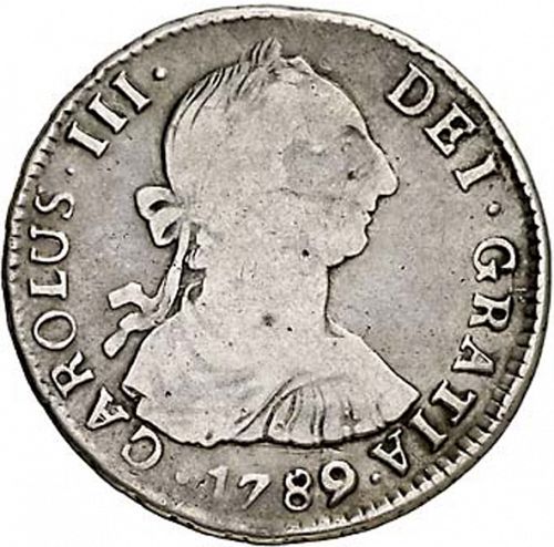 2 Reales Obverse Image minted in SPAIN in 1789PR (1759-88  -  CARLOS III)  - The Coin Database