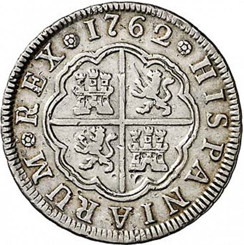 2 Reales Reverse Image minted in SPAIN in 1762JP (1759-88  -  CARLOS III)  - The Coin Database