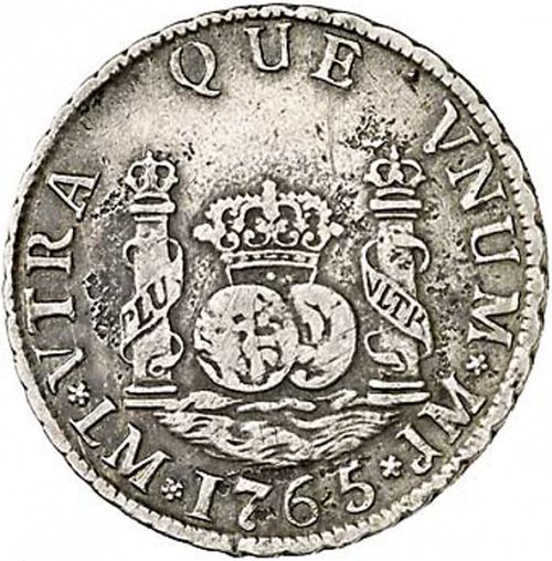 2 Reales Reverse Image minted in SPAIN in 1765JM (1759-88  -  CARLOS III)  - The Coin Database