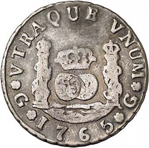 2 Reales Reverse Image minted in SPAIN in 1765P (1759-88  -  CARLOS III)  - The Coin Database