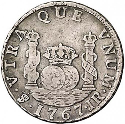 2 Reales Reverse Image minted in SPAIN in 1767JR (1759-88  -  CARLOS III)  - The Coin Database