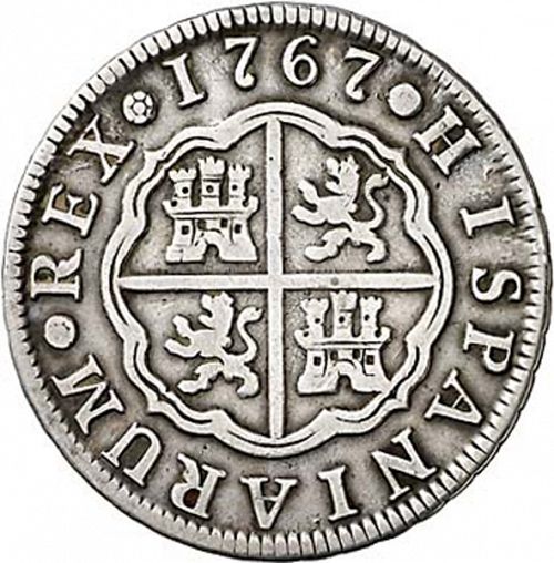 2 Reales Reverse Image minted in SPAIN in 1767PJ (1759-88  -  CARLOS III)  - The Coin Database