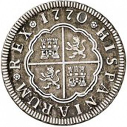 2 Reales Reverse Image minted in SPAIN in 1770CF (1759-88  -  CARLOS III)  - The Coin Database