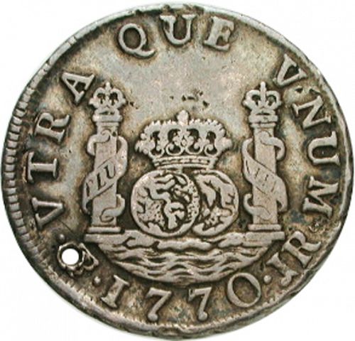 2 Reales Reverse Image minted in SPAIN in 1770JR (1759-88  -  CARLOS III)  - The Coin Database