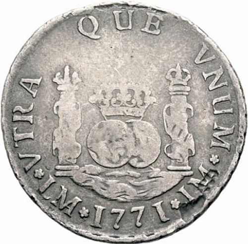 2 Reales Reverse Image minted in SPAIN in 1771JM (1759-88  -  CARLOS III)  - The Coin Database