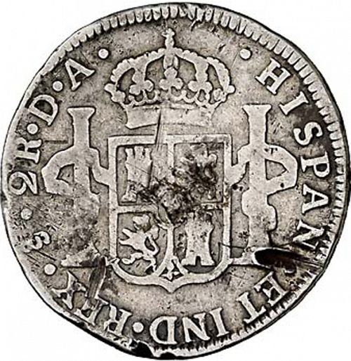 2 Reales Reverse Image minted in SPAIN in 1773DA (1759-88  -  CARLOS III)  - The Coin Database