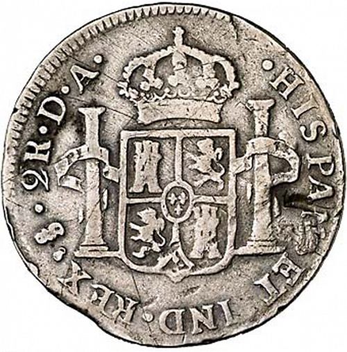 2 Reales Reverse Image minted in SPAIN in 1778DA (1759-88  -  CARLOS III)  - The Coin Database