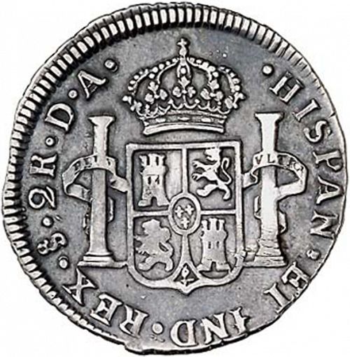 2 Reales Reverse Image minted in SPAIN in 1779DA (1759-88  -  CARLOS III)  - The Coin Database