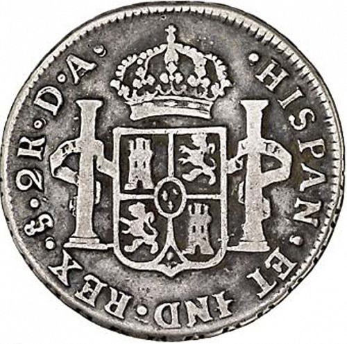 2 Reales Reverse Image minted in SPAIN in 1780DA (1759-88  -  CARLOS III)  - The Coin Database