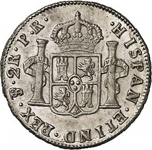 2 Reales Reverse Image minted in SPAIN in 1780PR (1759-88  -  CARLOS III)  - The Coin Database