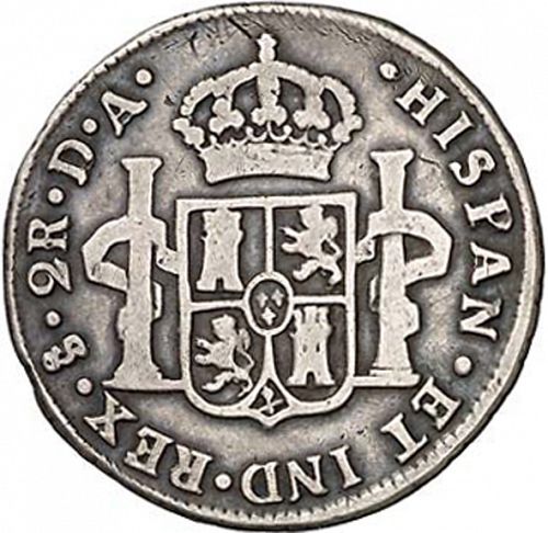 2 Reales Reverse Image minted in SPAIN in 1781DA (1759-88  -  CARLOS III)  - The Coin Database