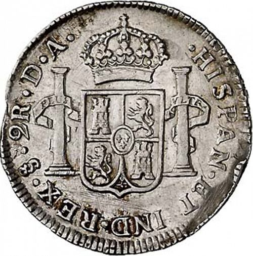 2 Reales Reverse Image minted in SPAIN in 1783DA (1759-88  -  CARLOS III)  - The Coin Database