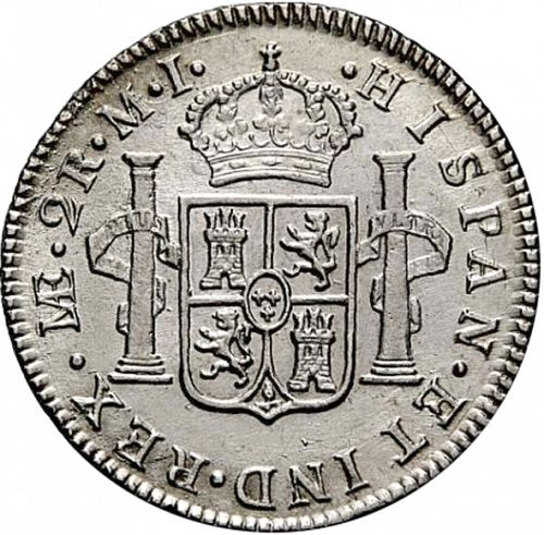 2 Reales Reverse Image minted in SPAIN in 1784MI (1759-88  -  CARLOS III)  - The Coin Database