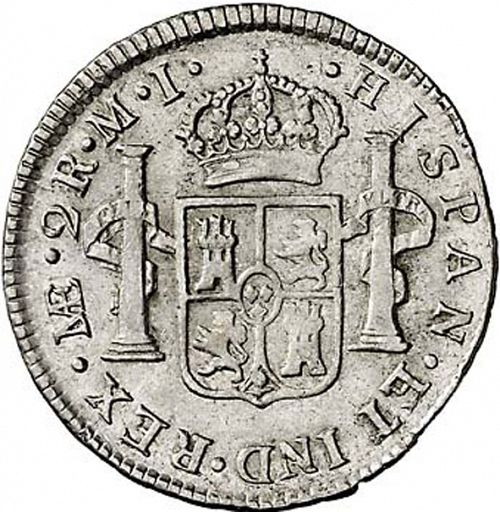2 Reales Reverse Image minted in SPAIN in 1785MI (1759-88  -  CARLOS III)  - The Coin Database