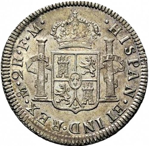 2 Reales Reverse Image minted in SPAIN in 1786FM (1759-88  -  CARLOS III)  - The Coin Database
