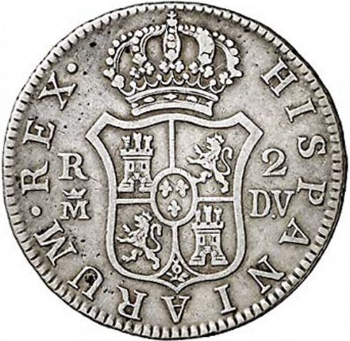 2 Reales Reverse Image minted in SPAIN in 1787DV (1759-88  -  CARLOS III)  - The Coin Database