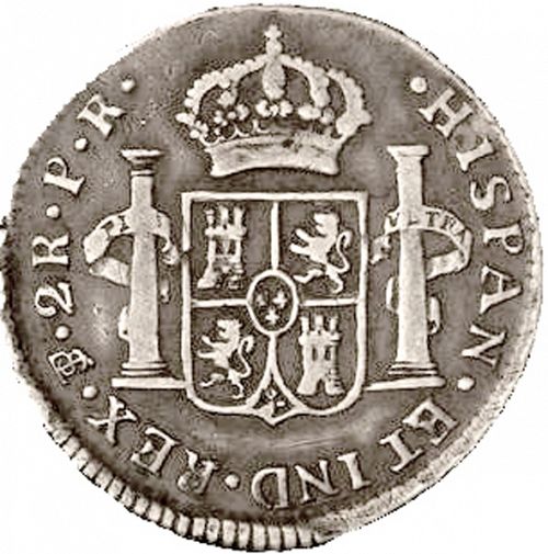 2 Reales Reverse Image minted in SPAIN in 1788PR (1759-88  -  CARLOS III)  - The Coin Database