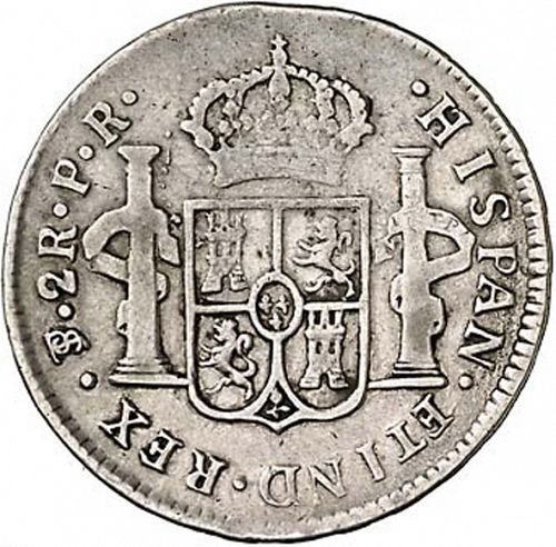2 Reales Reverse Image minted in SPAIN in 1789PR (1759-88  -  CARLOS III)  - The Coin Database
