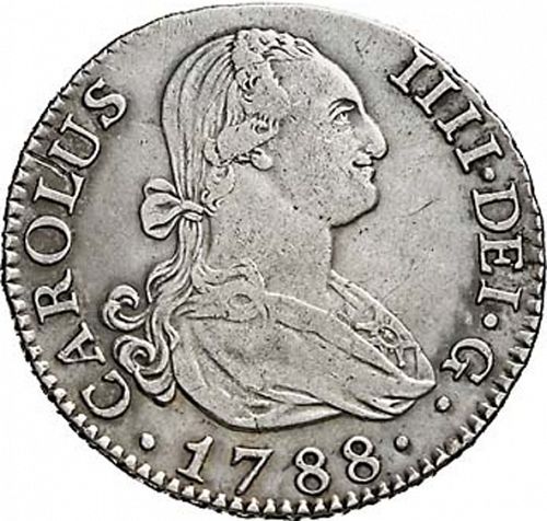 2 Reales Obverse Image minted in SPAIN in 1788MF (1788-08  -  CARLOS IV)  - The Coin Database