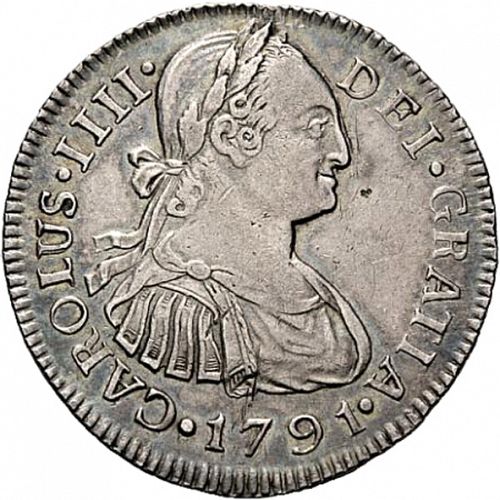 2 Reales Obverse Image minted in SPAIN in 1791M (1788-08  -  CARLOS IV)  - The Coin Database