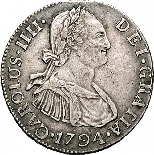 2 Reales Obverse Image minted in SPAIN in 1794M (1788-08  -  CARLOS IV)  - The Coin Database