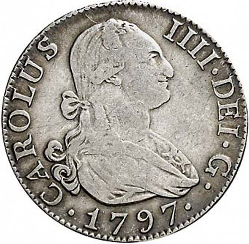 2 Reales Obverse Image minted in SPAIN in 1797MF (1788-08  -  CARLOS IV)  - The Coin Database
