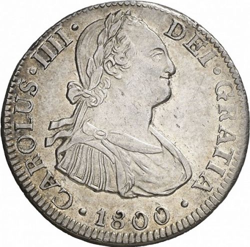 2 Reales Obverse Image minted in SPAIN in 1800FM (1788-08  -  CARLOS IV)  - The Coin Database