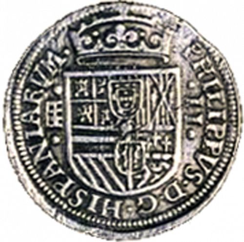 2 Reales Obverse Image minted in SPAIN in 1587 (1556-98  -  FELIPE II)  - The Coin Database