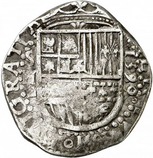 2 Reales Obverse Image minted in SPAIN in 1590D (1556-98  -  FELIPE II)  - The Coin Database