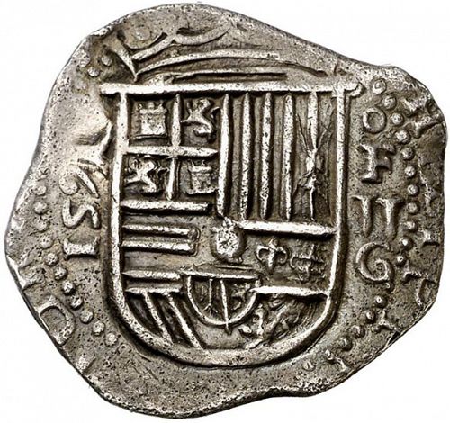 2 Reales Obverse Image minted in SPAIN in 1591F (1556-98  -  FELIPE II)  - The Coin Database
