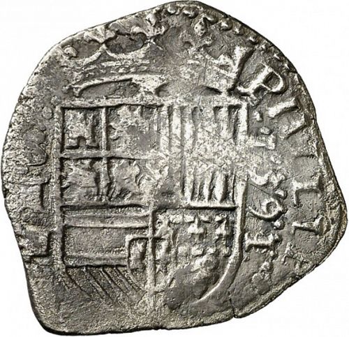 2 Reales Obverse Image minted in SPAIN in 1591H (1556-98  -  FELIPE II)  - The Coin Database