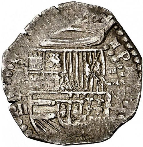 2 Reales Obverse Image minted in SPAIN in 1593C (1556-98  -  FELIPE II)  - The Coin Database