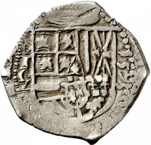 2 Reales Obverse Image minted in SPAIN in 1595C (1556-98  -  FELIPE II)  - The Coin Database