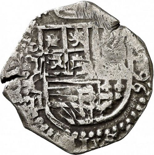 2 Reales Obverse Image minted in SPAIN in 1596C (1556-98  -  FELIPE II)  - The Coin Database