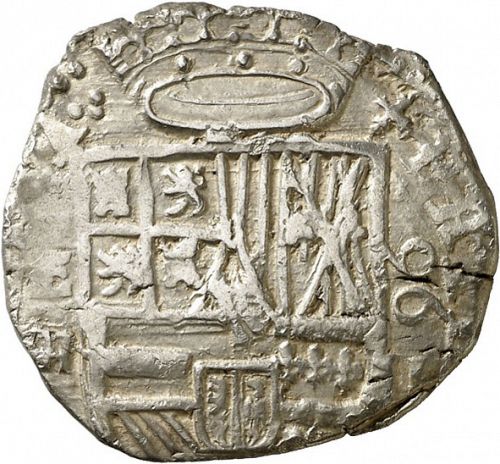 2 Reales Obverse Image minted in SPAIN in 1596EF (1556-98  -  FELIPE II)  - The Coin Database