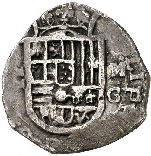 2 Reales Obverse Image minted in SPAIN in 1597M (1556-98  -  FELIPE II)  - The Coin Database